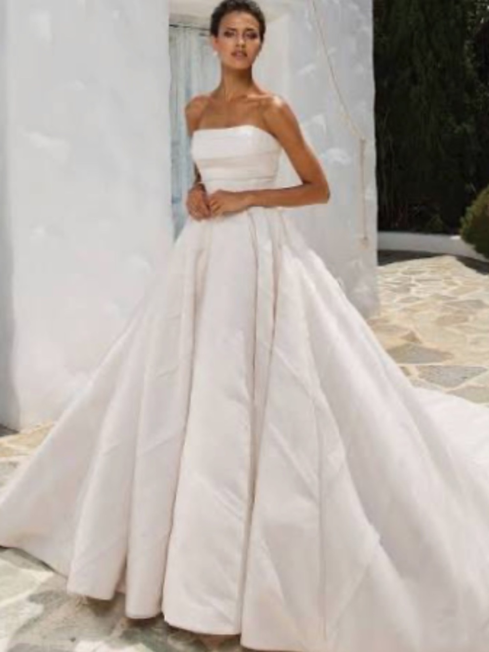 NEW Justin Alexander Style #8880 Wedding Dress Pleated White Organza